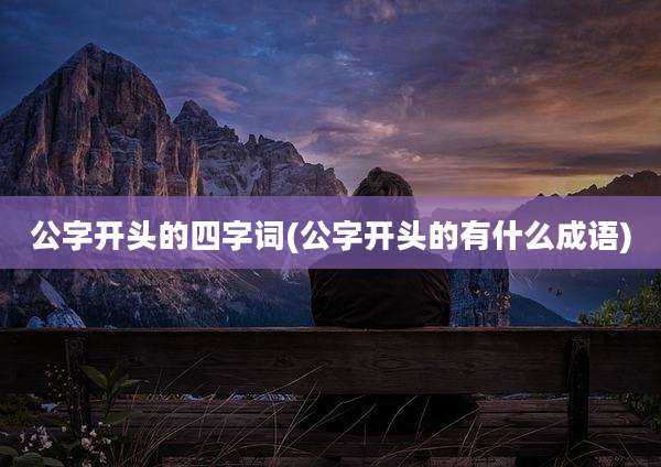 公字开头的四字词(公字开头的有什么成语)