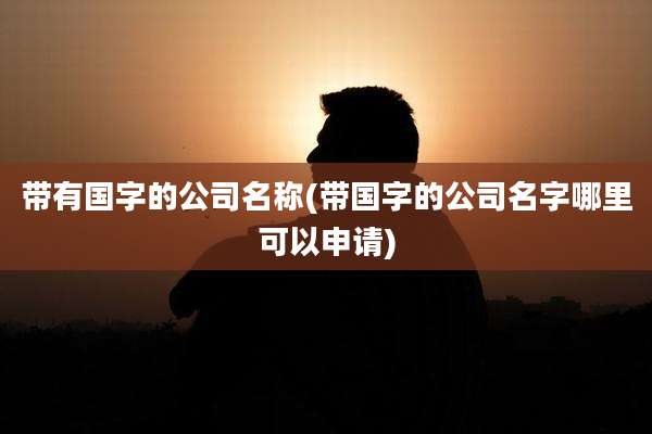 带有国字的公司名称(带国字的公司名字哪里可以申请)