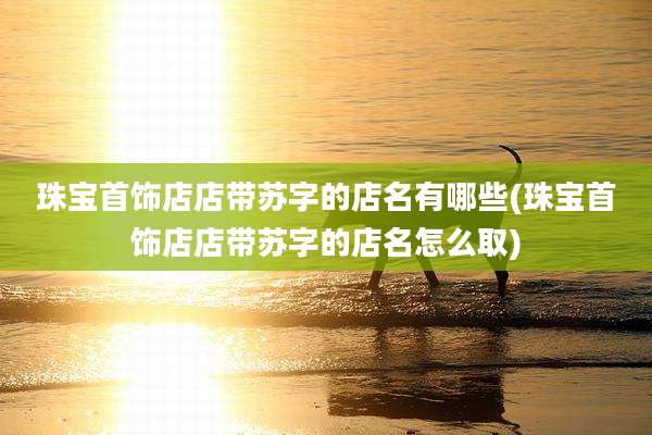 珠宝首饰店店带苏字的店名有哪些(珠宝首饰店店带苏字的店名怎么取)
