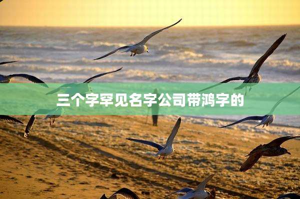 三个字罕见名字公司带鸿字的