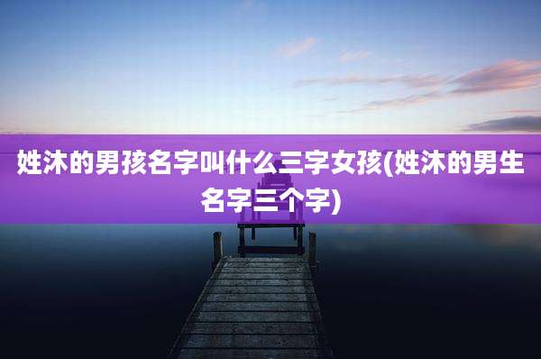 姓沐的男孩名字叫什么三字女孩(姓沐的男生名字三个字)