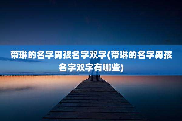 带琳的名字男孩名字双字(带琳的名字男孩名字双字有哪些)