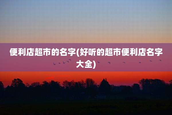 便利店超市的名字(好听的超市便利店名字大全)