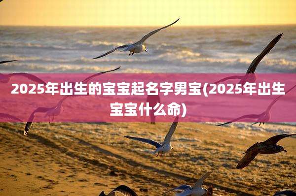 2025年出生的宝宝起名字男宝(2025年出生宝宝什么命)