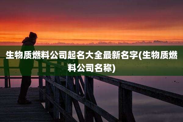 生物质燃料公司起名大全最新名字(生物质燃料公司名称)
