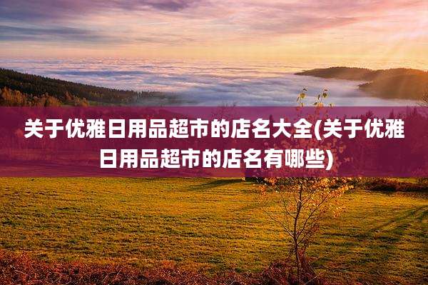 关于优雅日用品超市的店名大全(关于优雅日用品超市的店名有哪些)