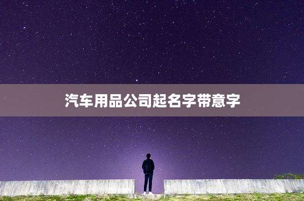 汽车用品公司起名字带意字