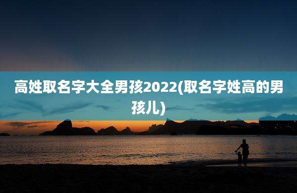 高姓取名字大全男孩2022(取名字姓高的男孩儿)