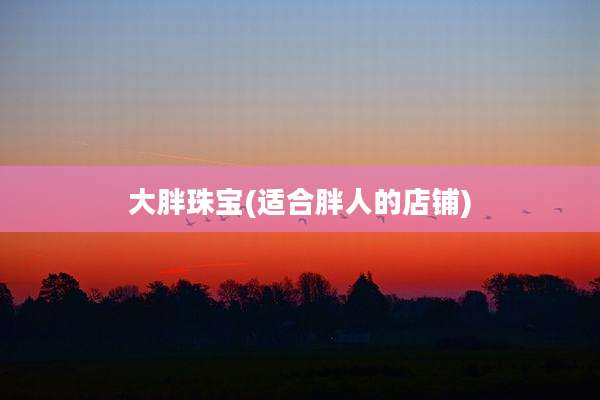 大胖珠宝(适合胖人的店铺)