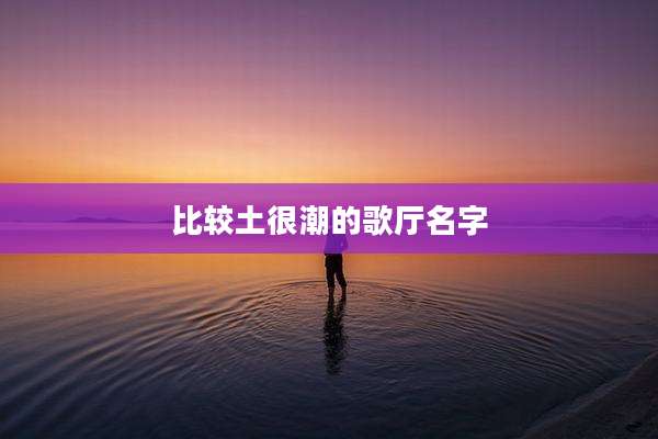 比较土很潮的歌厅名字