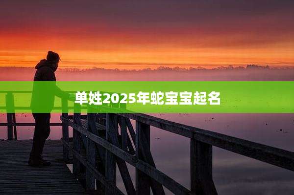 单姓2025年蛇宝宝起名