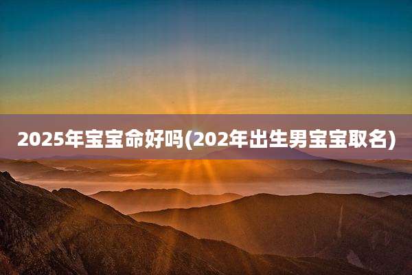 2025年宝宝命好吗(202年出生男宝宝取名)
