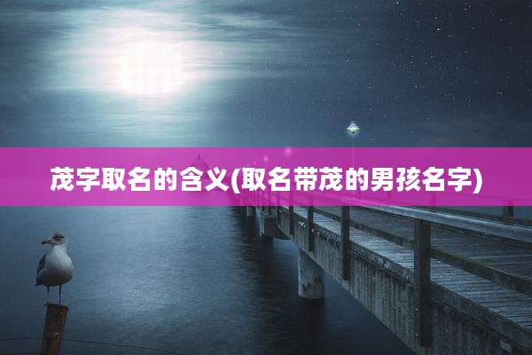 茂字取名的含义(取名带茂的男孩名字)