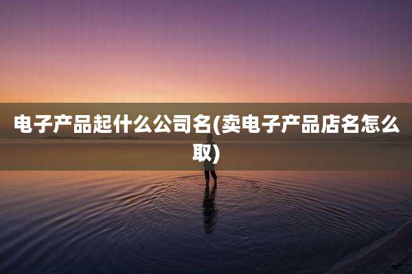 电子产品起什么公司名(卖电子产品店名怎么取)