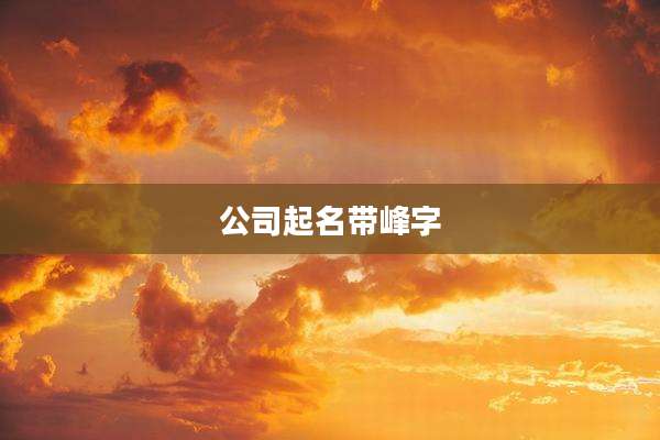 公司起名带峰字