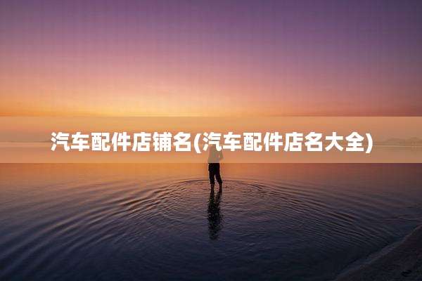 汽车配件店铺名(汽车配件店名大全)