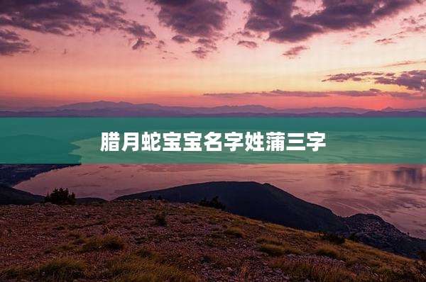 腊月蛇宝宝名字姓蒲三字