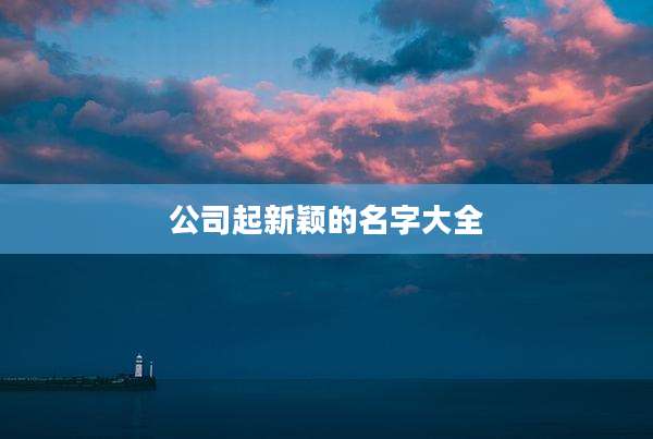公司起新颖的名字大全