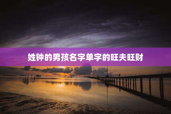 姓钟的男孩名字单字的旺夫旺财