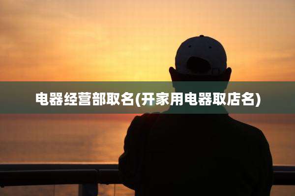 电器经营部取名(开家用电器取店名)