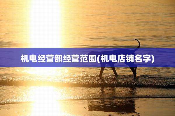 机电经营部经营范围(机电店铺名字)