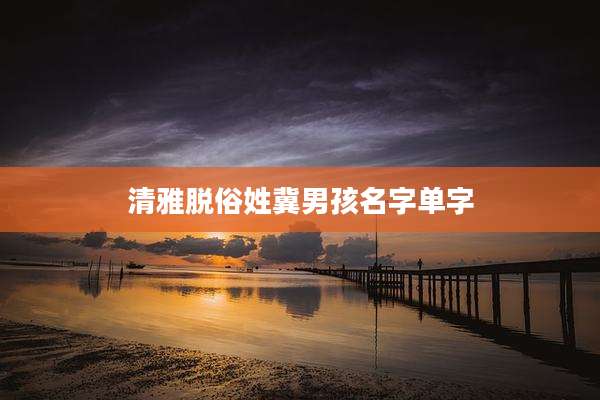 清雅脱俗姓冀男孩名字单字