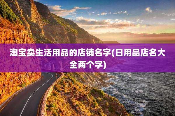 淘宝卖生活用品的店铺名字(日用品店名大全两个字)