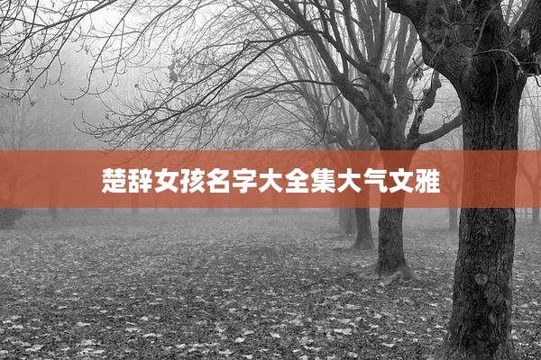 楚辞女孩名字大全集大气文雅