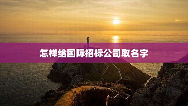 怎样给国际招标公司取名字
