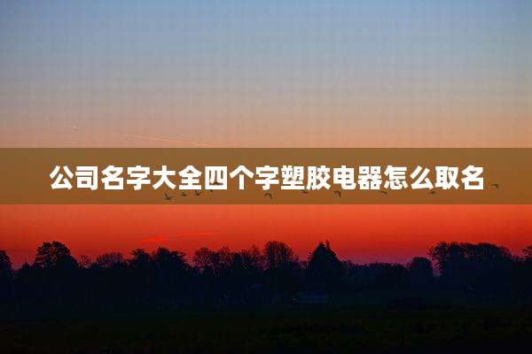 公司名字大全四个字塑胶电器怎么取名