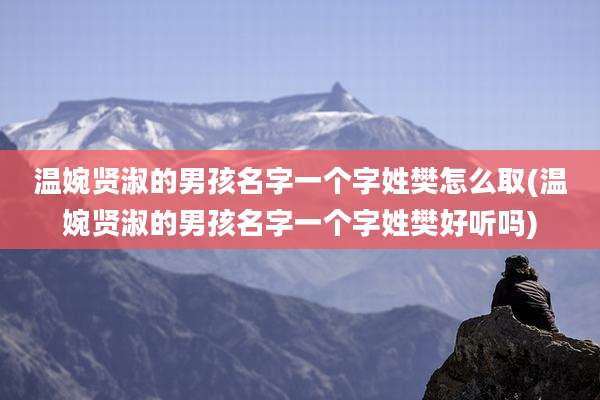 温婉贤淑的男孩名字一个字姓樊怎么取(温婉贤淑的男孩名字一个字姓樊好听吗)