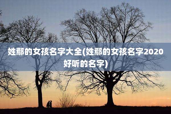 姓鄢的女孩名字大全(姓鄢的女孩名字2020好听的名字)