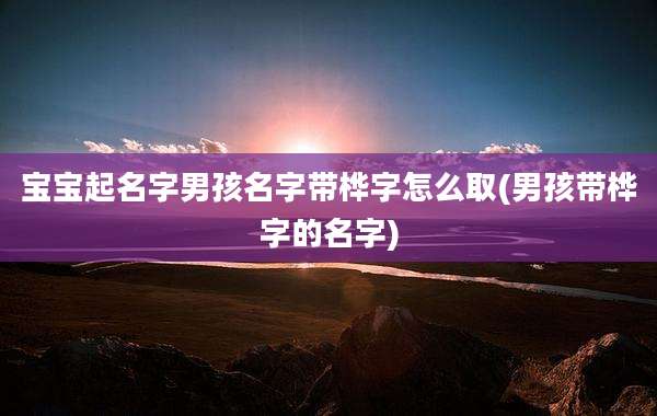宝宝起名字男孩名字带桦字怎么取(男孩带桦字的名字)