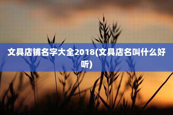 文具店铺名字大全2018(文具店名叫什么好听)