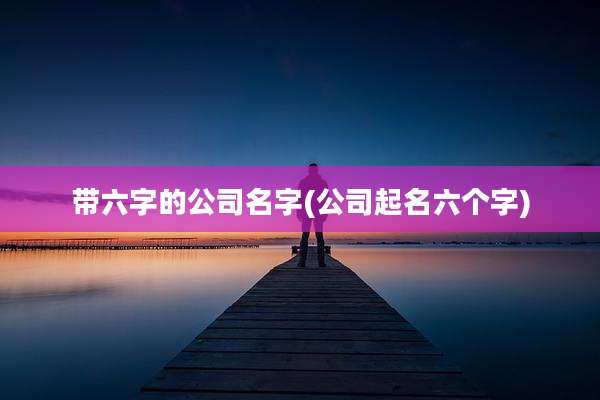 带六字的公司名字(公司起名六个字)