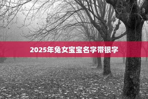 2025年兔女宝宝名字带银字