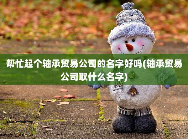 帮忙起个轴承贸易公司的名字好吗(轴承贸易公司取什么名字)
