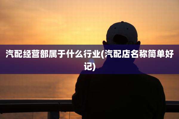 汽配经营部属于什么行业(汽配店名称简单好记)