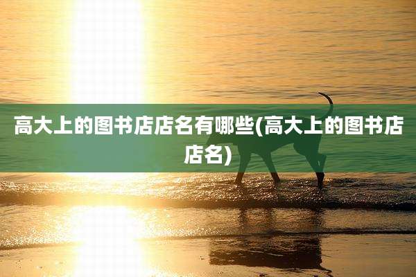 高大上的图书店店名有哪些(高大上的图书店店名)