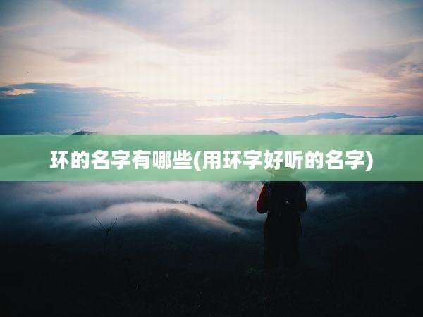 环的名字有哪些(用环字好听的名字)