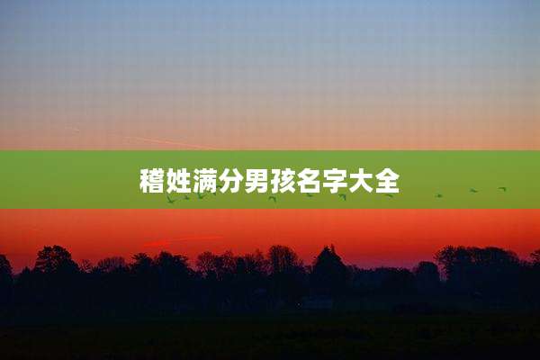 稽姓满分男孩名字大全