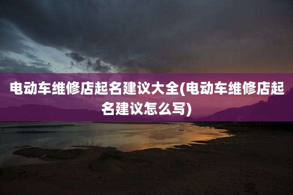 电动车维修店起名建议大全(电动车维修店起名建议怎么写)
