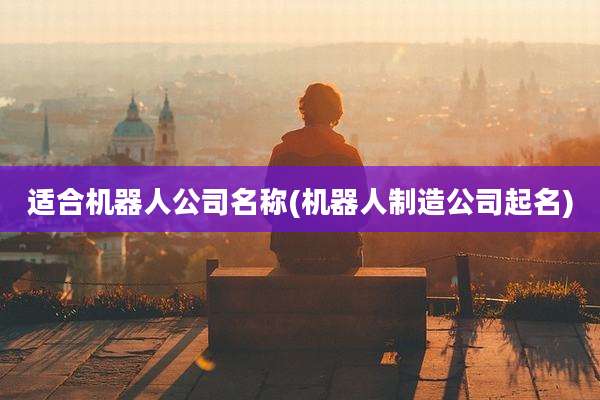 适合机器人公司名称(机器人制造公司起名)