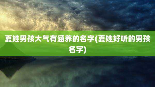 夏姓男孩大气有涵养的名字(夏姓好听的男孩名字)