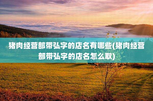 猪肉经营部带弘字的店名有哪些(猪肉经营部带弘字的店名怎么取)