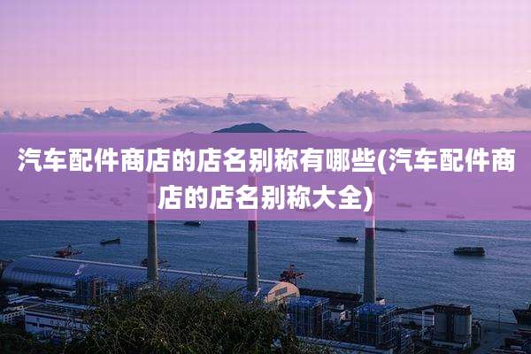 汽车配件商店的店名别称有哪些(汽车配件商店的店名别称大全)