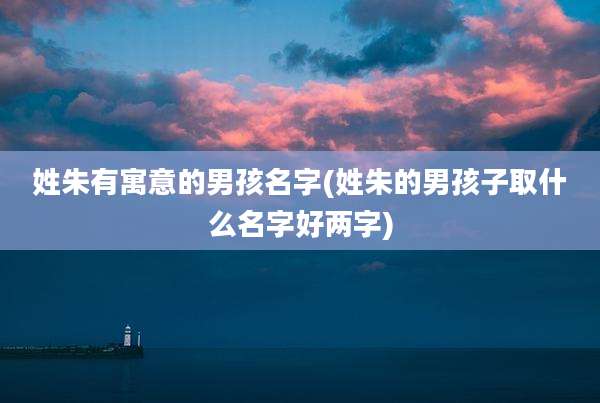 姓朱有寓意的男孩名字(姓朱的男孩子取什么名字好两字)