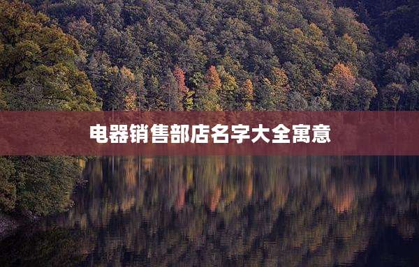 电器销售部店名字大全寓意