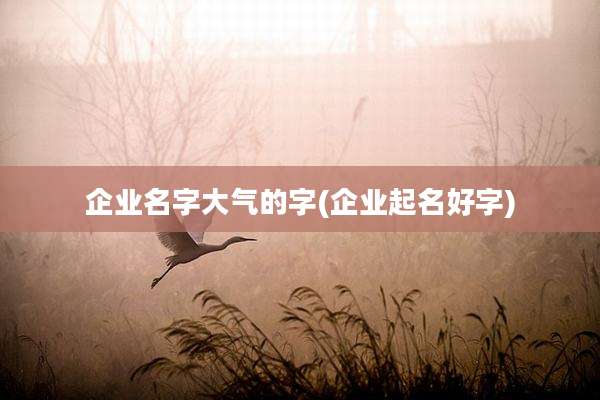 企业名字大气的字(企业起名好字)