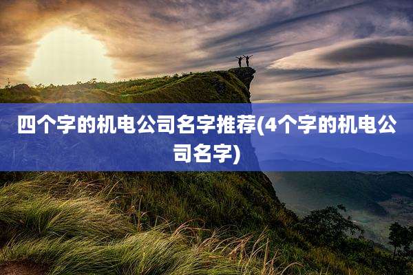 四个字的机电公司名字推荐(4个字的机电公司名字)